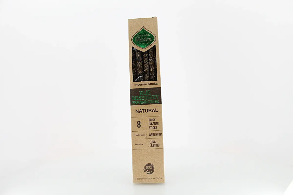 Incenso Natural de Arruda e Alecrim Mediterrâneo é elaborado com ingredientes naturais