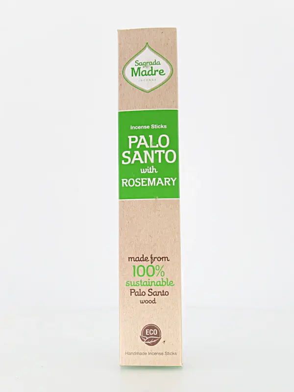 O incenso Madre Terra Pau Santo & Alecrim possui um aroma envolvente e natural