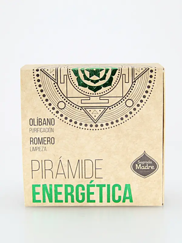 A Pirâmide Energética Olíbano & Alecrim é um incenso artesanal