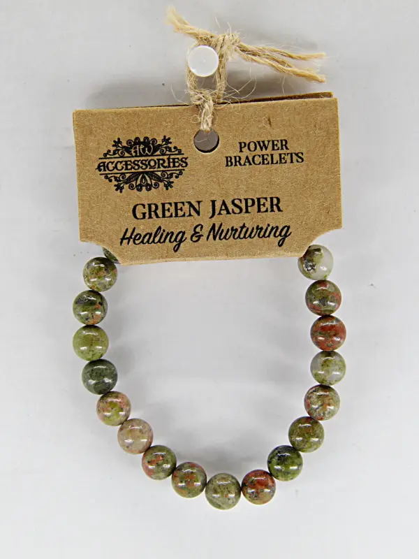 Pulseira de energia com jaspe verde é conhecido pelas suas propriedades de cura