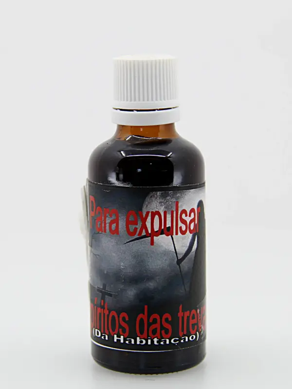 Frasco de essência líquida destinado a rituais de proteção e limpeza energética profunda.