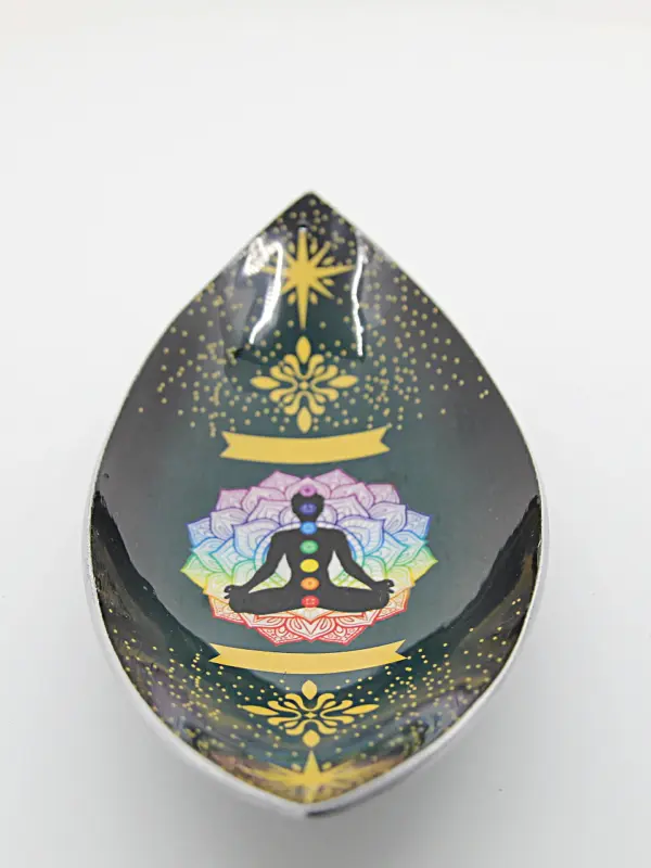 Porta-incensos decorativo com símbolo do lótus e Buda